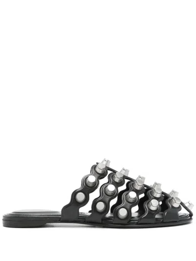 ALEXANDER WANG ALEXANDER WANG REXA CAGE SLIDERS BLACK