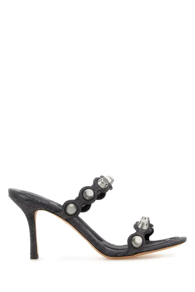 ALEXANDER WANG ALEXANDER WANG DARK GREY LEATHER RIOT MULES