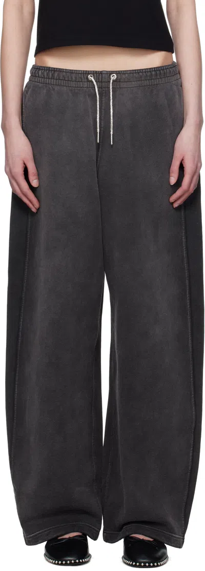 ALEXANDER WANG T GRAY CRYSTAL HOTFIX DRAWCORD SWEATPANTS