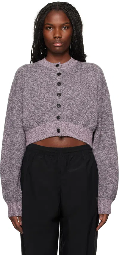 ALEXANDER WANG T PINK LOGO-EMBOSSED CARDIGAN