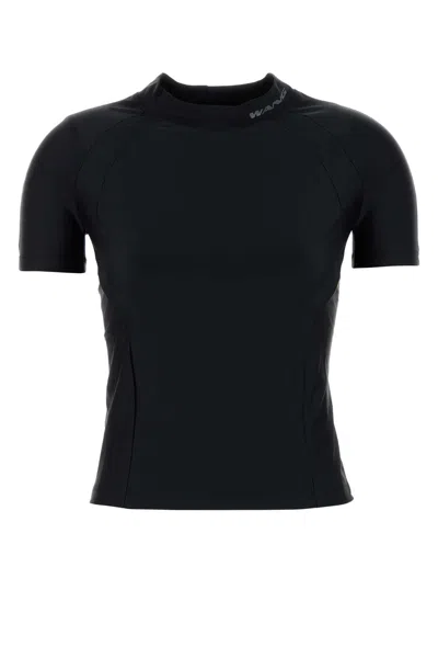 ALEXANDER WANG T T BY ALEXANDER WANG BLACK STRETCH NYLON T SHIRT