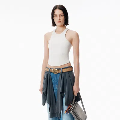 ALEXANDER WANG ホワイト ストレッチレザー タンクトップ