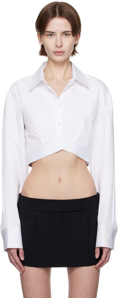 ALEXANDER WANG WHITE CROPPED SHIRT