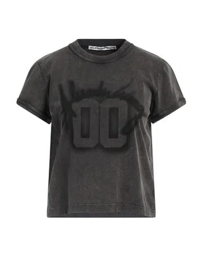 ALEXANDER WANG ALEXANDER WANG WOMAN T-SHIRT CHARCOAL SIZE M COTTON