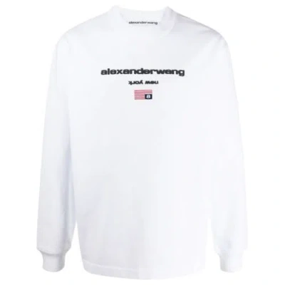 ALEXANDER WANG ALEXANDER WANG WOMEN’S YORK EMBROIDERED FLAG LOGO CREWNECK SWEATSHIRT SZ XS
