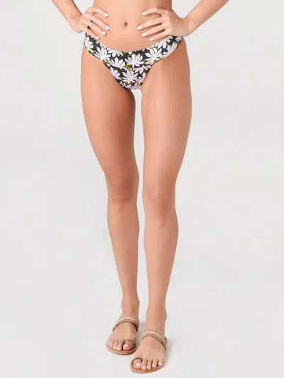 ALEXANDRA MIRO THE TANGA PANT BIKINI BOTTOM IN PRINT D SMALL PINK PALM