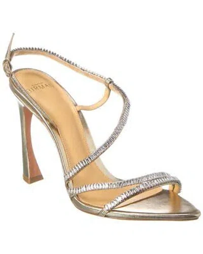 ALEXANDRE BIRMAN ALEXANDRE BIRMAN ALANA ZIRCONE 100 LEATHER SANDAL GOLD WOMEN'S
