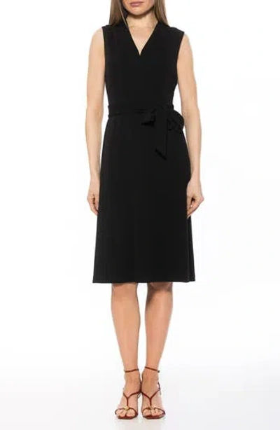 ALEXIA ADMOR ALEXIA ADMOR DANE TIE WAIST MIDI DRESS