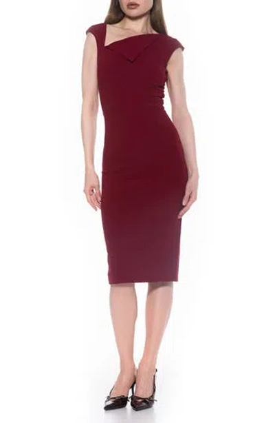 ALEXIA ADMOR ALEXIA ADMOR DESTINY CAP SLEEVE MIDI SHEATH DRESS