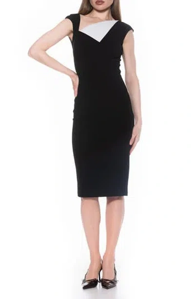 ALEXIA ADMOR ALEXIA ADMOR DESTINY CAP SLEEVE MIDI SHEATH DRESS