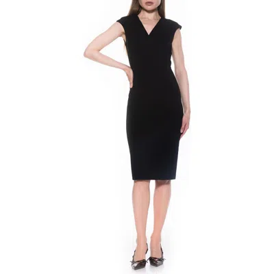 ALEXIA ADMOR ALEXIA ADMOR ESSENCE CAP SLEEVE MIDI SHEATH DRESS