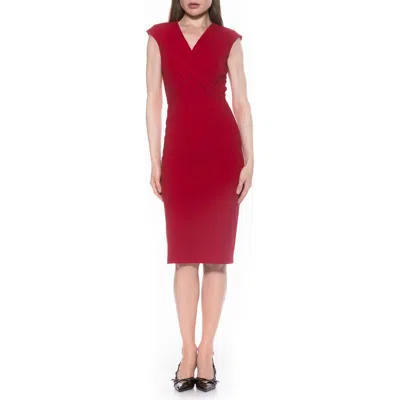 ALEXIA ADMOR ALEXIA ADMOR ESSENCE CAP SLEEVE MIDI SHEATH DRESS