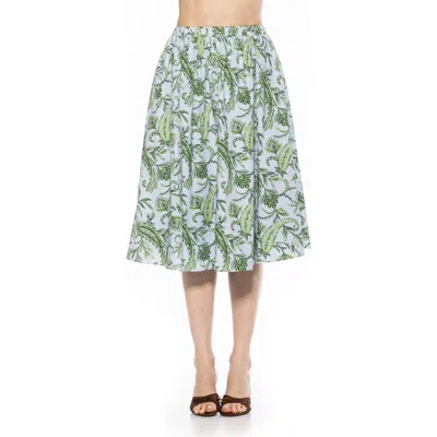 ALEXIA ADMOR ALEXIA ADMOR ISLA FLARED COTTON BLEND MIDI SKIRT