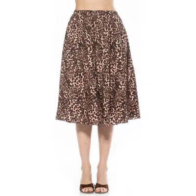 ALEXIA ADMOR ALEXIA ADMOR ISLA FLARED COTTON BLEND MIDI SKIRT