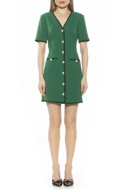 ALEXIA ADMOR ALEXIA ADMOR JAIYA SHORT SLEEVE BUTTON FRONT DRESS