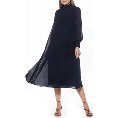 ALEXIA ADMOR ALEXIA ADMOR KEHLANI LONG SLEEVE CHIFFON MIDI DRESS
