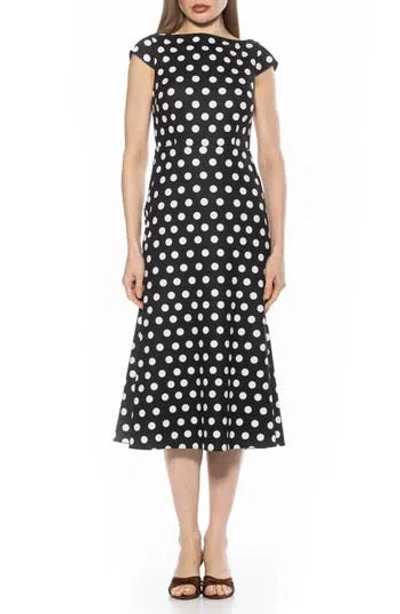 ALEXIA ADMOR ALEXIA ADMOR LORELI BOAT NECK MIDI DRESS