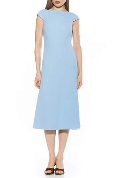 ALEXIA ADMOR ALEXIA ADMOR LORELI BOAT NECK MIDI DRESS