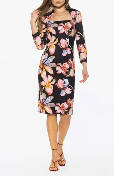 ALEXIA ADMOR ALEXIA ADMOR MARAIS NECK MIDI SHEATH DRESS