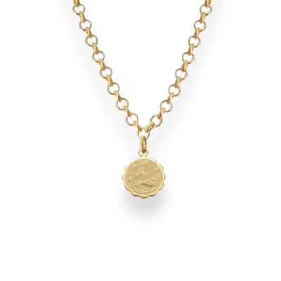 ALEXIE OF ATHENS WOMEN'S GOLD CAPRICORN ZODIAC MINI MEDALLION CHAIN NECKLACE