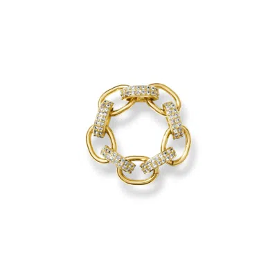 ALEXIE OF ATHENS WOMEN'S GOLD ELENI PAVE CHUNKY CHAIN RING