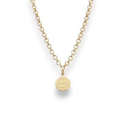 ALEXIE OF ATHENS WOMEN'S GOLD GEMINI  ZODIAC MINI MEDALLION CHAIN NECKLACE
