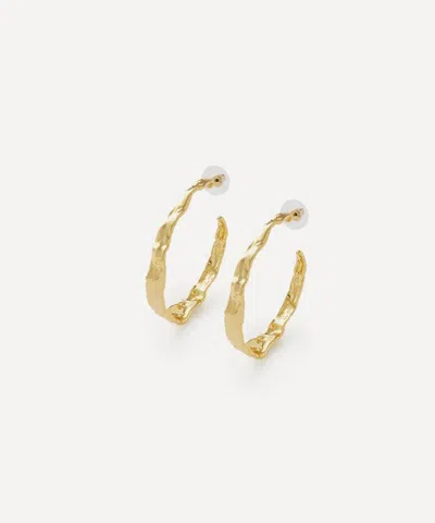 ALEXIS BITTAR ALEXIS BITTAR 14CT GOLD-PLATED BRUT TEXTURED HOOP EARRINGS