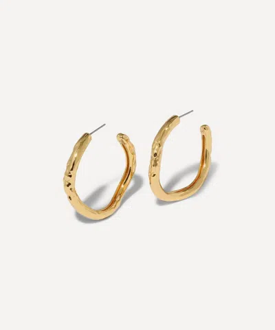 ALEXIS BITTAR ALEXIS BITTAR 14CT GOLD-PLATED BRUT TUBE HOOP EARRINGS