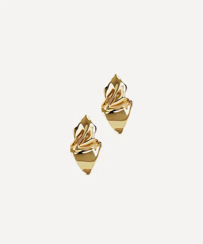 ALEXIS BITTAR ALEXIS BITTAR 14CT GOLD-PLATED CRUMPLED SMALL STUD EARRINGS