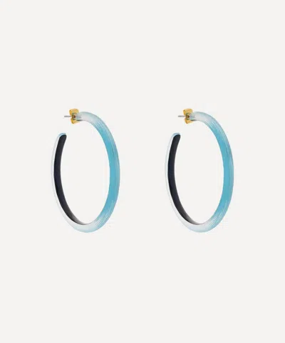 ALEXIS BITTAR ALEXIS BITTAR 14CT GOLD-PLATED SKINNY LUCITE HOOP EARRINGS