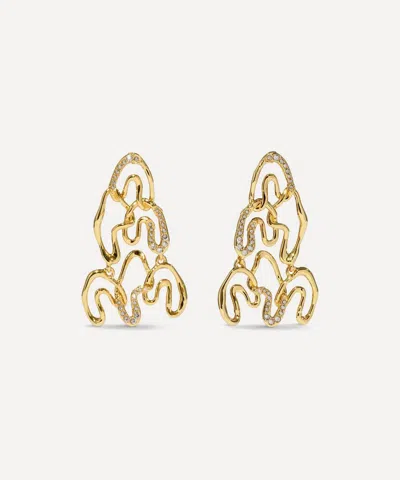 ALEXIS BITTAR ALEXIS BITTAR 14CT GOLD-PLATED SOLANALES CRYSTAL LARGE CHANDELIER DROP EARRINGS