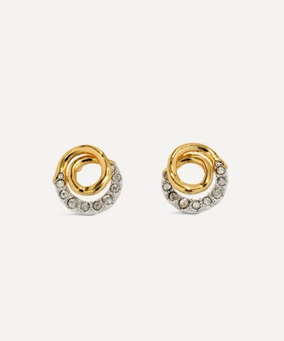 ALEXIS BITTAR ALEXIS BITTAR 14CT GOLD-PLATED SOLANALES CRYSTAL SPIRAL STUD EARRINGS