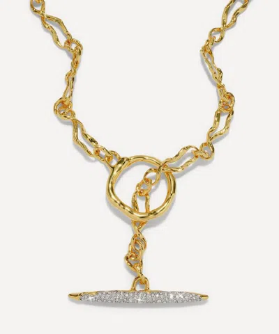 ALEXIS BITTAR ALEXIS BITTAR 14CT GOLD-PLATED SOLANALES CRYSTAL TOGGLE NECKLACE
