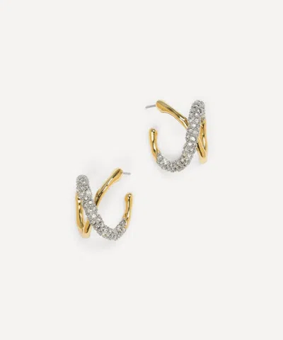 ALEXIS BITTAR ALEXIS BITTAR 14CT GOLD-PLATED SOLANALES TWISTED ORBIT HOOP EARRINGS