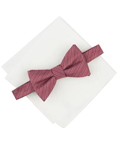 ALFANI MEN'S BALATON STRIPE BOW TIE & SOLID POCKET SQUARE SET, EXCLUSIVELY AT MACY'S