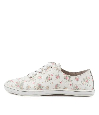 ALFIE & EVIE ALFIE & EVIE GREENIE WHITE FLORAL WOMENS SHOES CASUAL SNEAKERS CASUAL