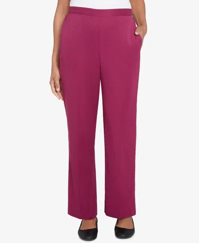 ALFRED DUNNER PETITE WINE COUNTRYSIDE SEAM POCKET MEDIUM LENGTH PANTS