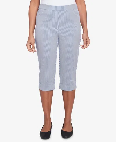 ALFRED DUNNER WOMEN'S LAND OF THE FREE STRIPED CUFFED CLAMDIGGER PANTS