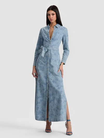 ALICE AND OLIVIA CHASSIDY DENIM SHIRT DRESS