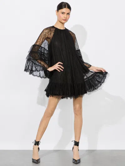 ALICE AND OLIVIA DELIA RUFFLED TUNIC DRESS