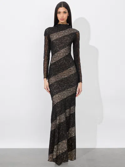 ALICE AND OLIVIA DELORA LACE PANELED DRESS
