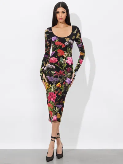 ALICE AND OLIVIA DELORA MIDI DRESS