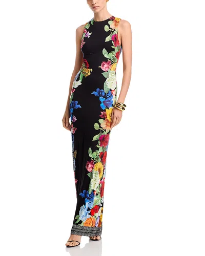 ALICE AND OLIVIA ALICE AND OLIVIA DELORA OPEN BACK MAXI DRESS