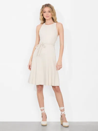 ALICE AND OLIVIA LEANDRA LINEN MIDI DRESS