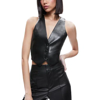 ALICE AND OLIVIA PLUS DONNA WOMENS V NECK SLEEVELESS CASUAL VEST