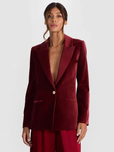 ALICE AND OLIVIA SILAS VELVET BLAZER