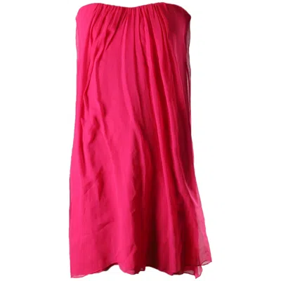 ALICE AND OLIVIA ALICE & OLIVIA STRAPLESS GATHERED MINI DRESS IN PINK SILK