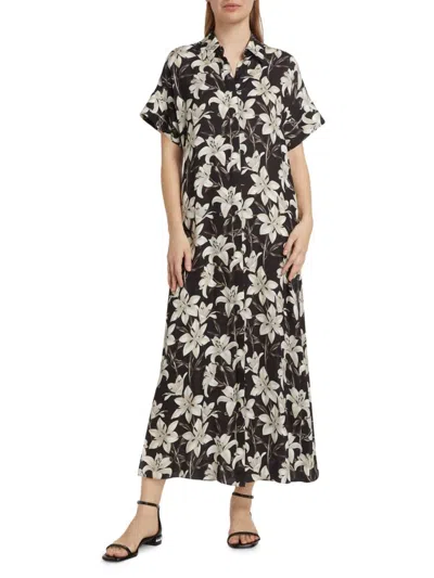 ALICE AND OLIVIA WOMEN'S EDYTH FLORAL MAXI SHIRTDRESS