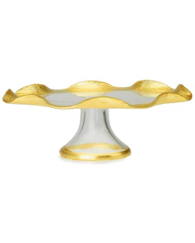 ALICE PAZKUS ALICE PAZKUS 8.75IN FOOTED CAKE PLATE WITH GOLD