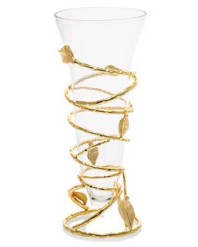 ALICE PAZKUS ALICE PAZKUS CLEAR GLASS VASE WITH REMOVABLE GOLD LEAF BASE